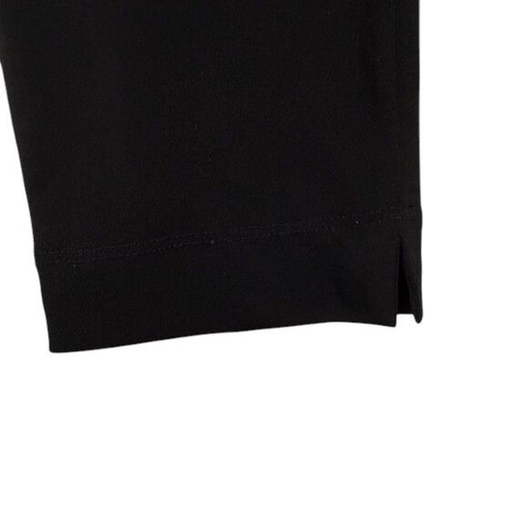 Clara Sun Woo Black Pull On Poly Rayon Spandex Dress Pants Notched Hem Size XS - Picture 2 of 10